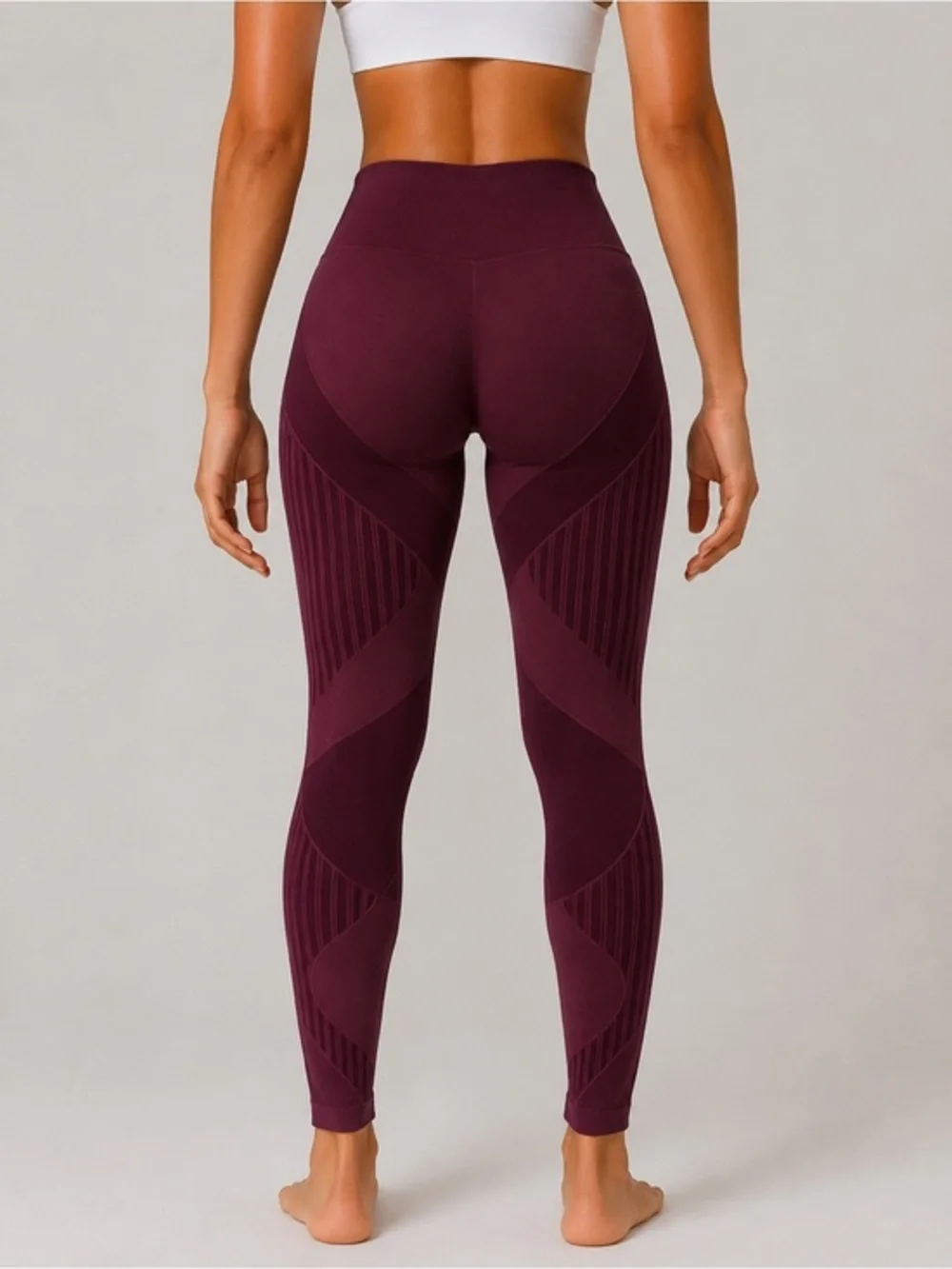 Seamless High-Rise Sculpting Leggings - Burgundy